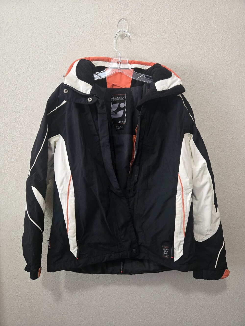 Killtec Tech-Line Level 3 Women’s Ski Jacket Black White Orange Size 10
